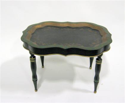 Toleware tray on stand    The