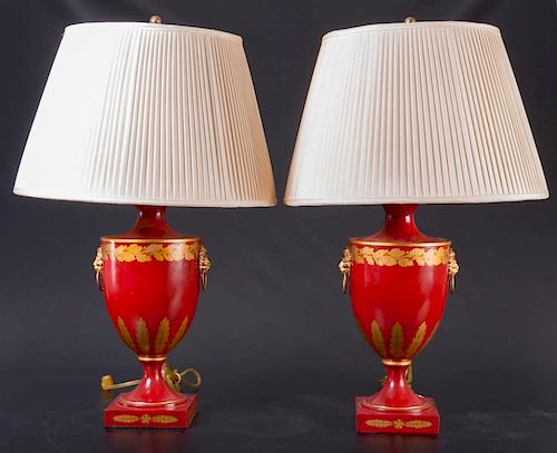 TOLEWARE URN STYLE TABLE LAMPS,