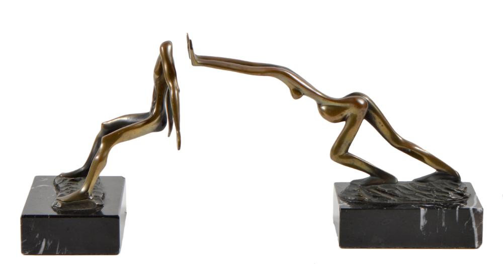 TOM & BOB BENNET BRONZE BOOKENDS ON
