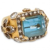 TOM CASTOR 18K GOLD, AQUAMARIN