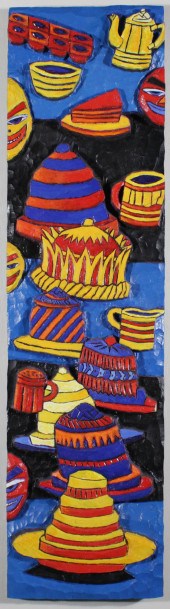 TOM CRAMER OIL ON CARVED WOOD