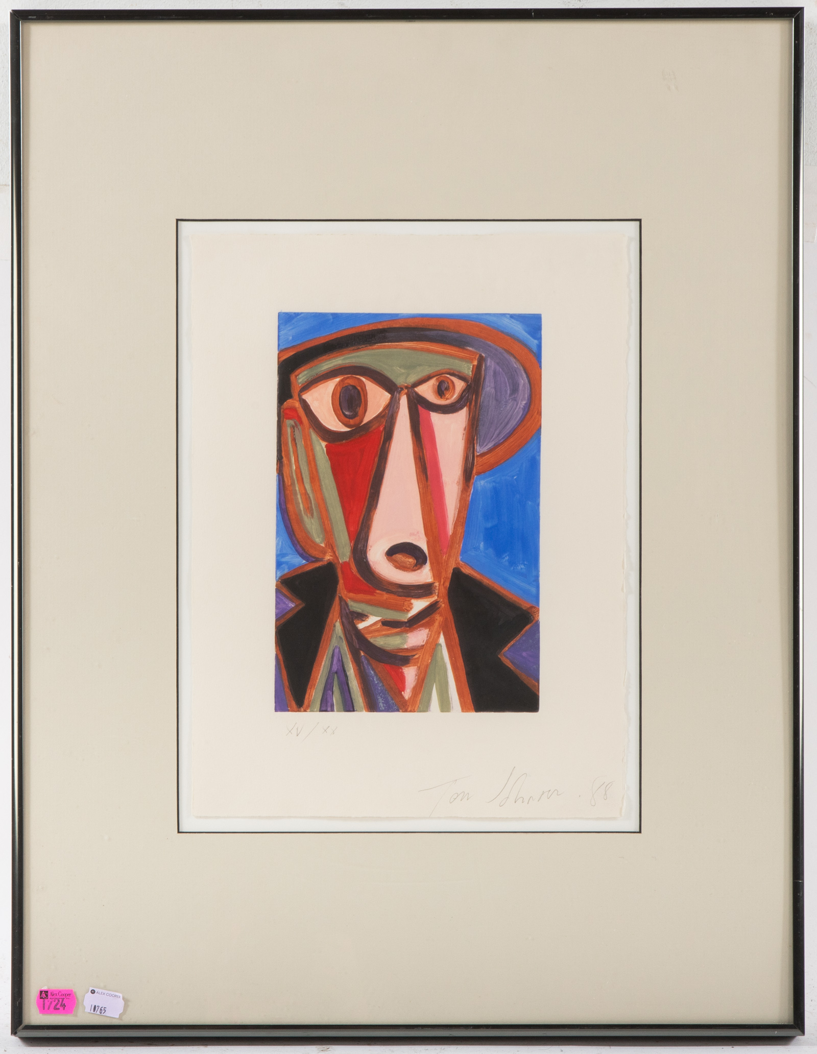 TOM JOHNSON. "THE SMOKER," INTAGLIO