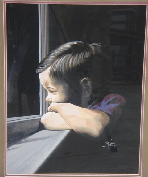 Tom McKinney, gouache, young boy