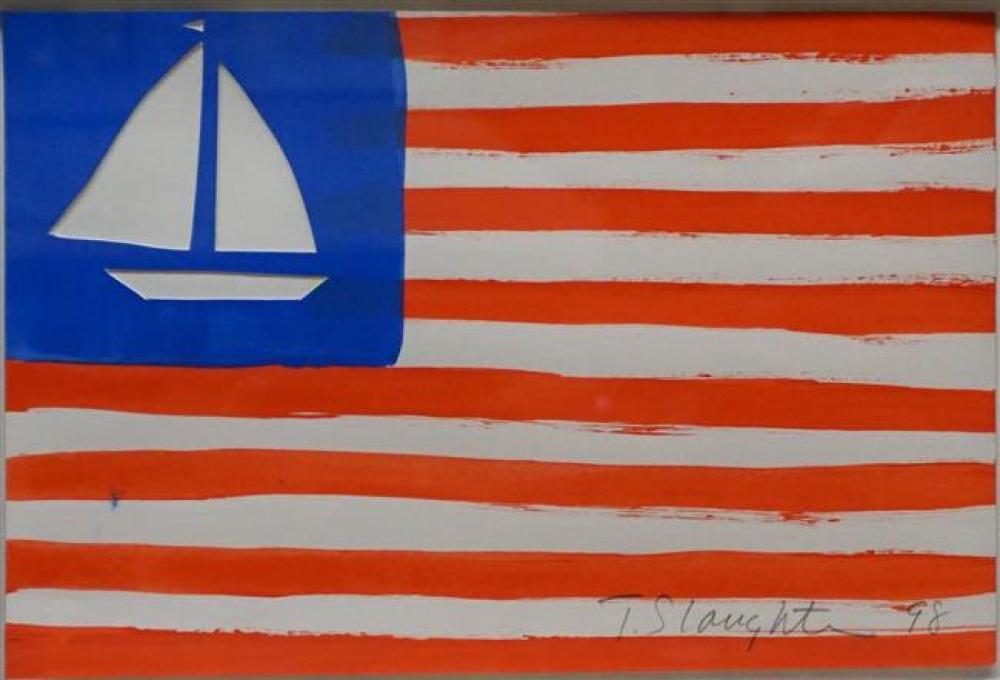 TOM ROBERT SLAUGHTER, FLAG, GOUACHE