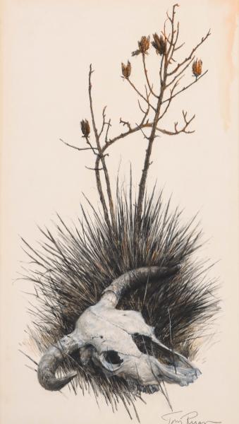 TOM RYAN (1922-2011) MIXED MEDIA ON