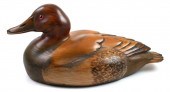 TOM TABER CARVED REDHEAD DUCK