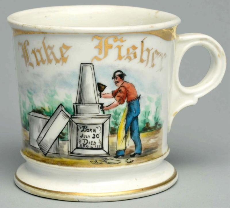 Tombstone Carver Shaving Mug.  Gilt
