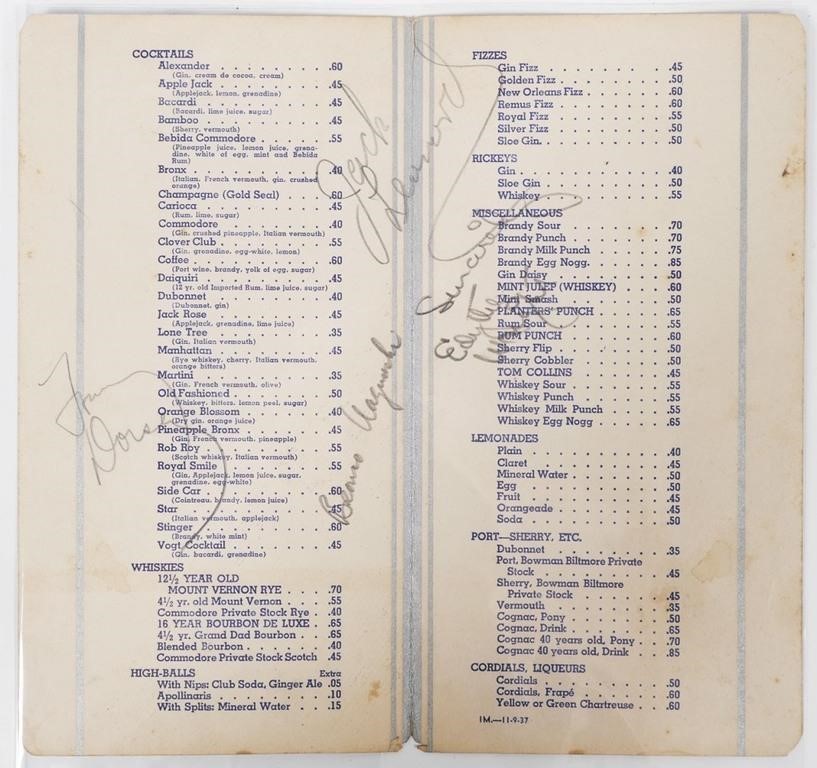 TOMMY DORSEY & OTHERS SIGNED