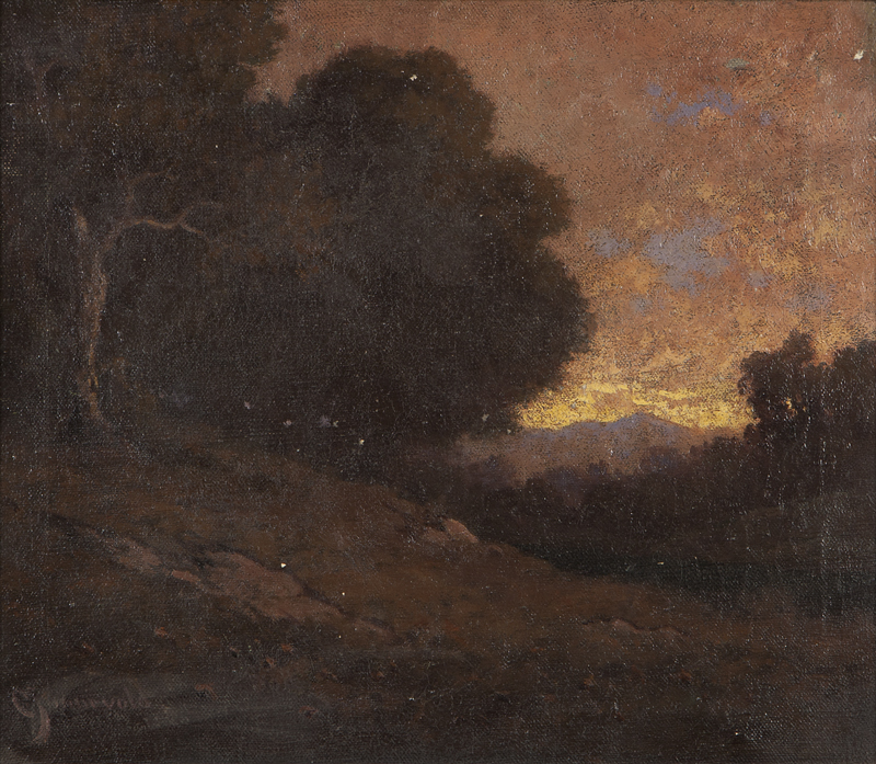 Tonal landscape oil on canvas. 12''