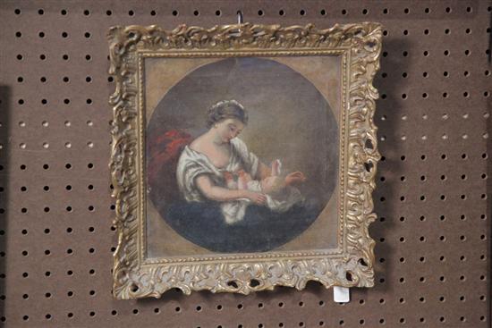TONDO OIL ON CANVAS  MOTHER AND