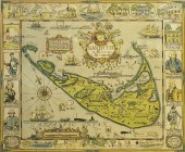 TONY SARG HAND COLORED MAP OF