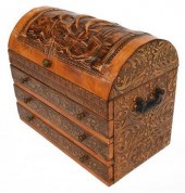 TOOLED LEATHER-CLAD DOMED TOP