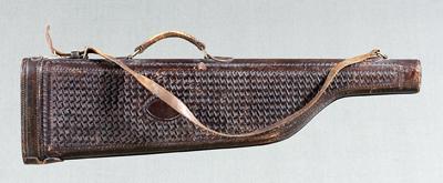 Tooled leather gun case, 32-1/4 in.
