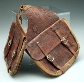 Tooled leather saddlebags: ela