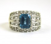 TOPAZ, AND TEN KARAT GOLD RING