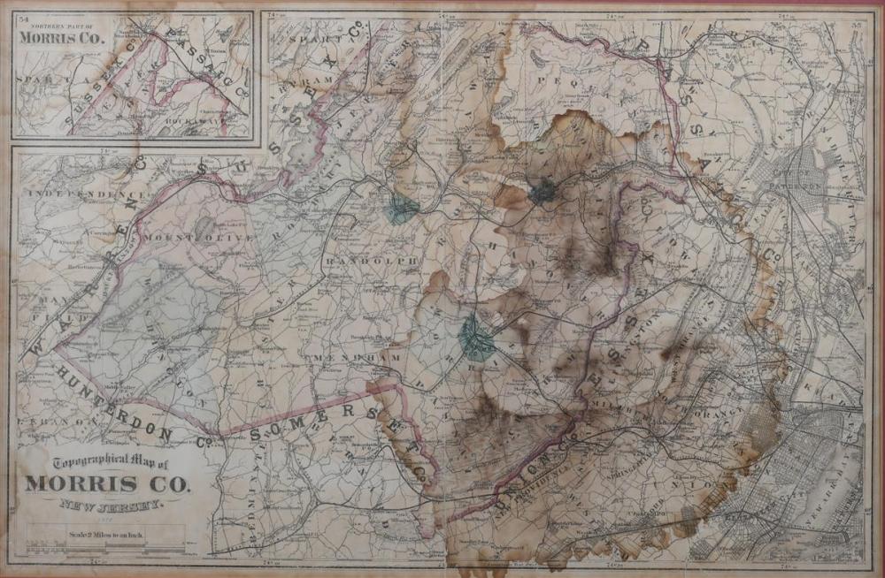 TOPOGRAPHICAL MAP OF MORRIS COUNTY,