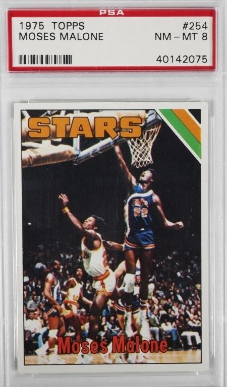TOPPS MOSES MALONE ROOKIE CARD, PSA