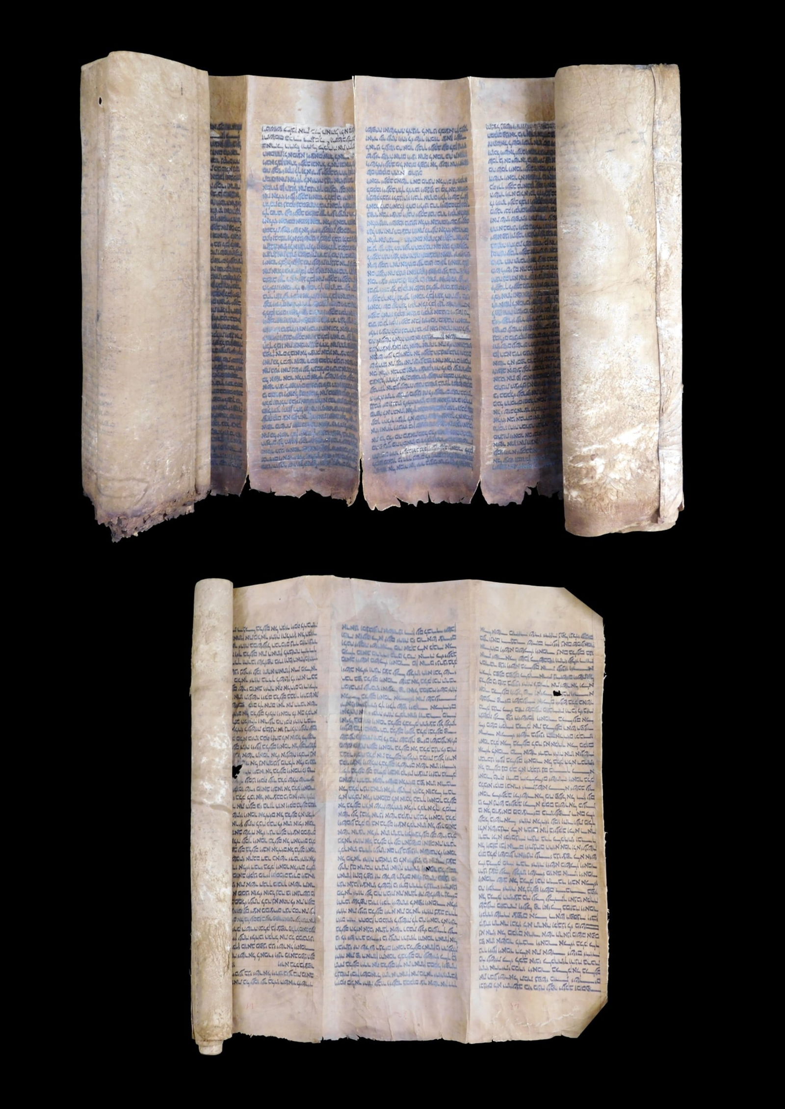 TORAH: TWO TORAH VELLUM SCROLLS