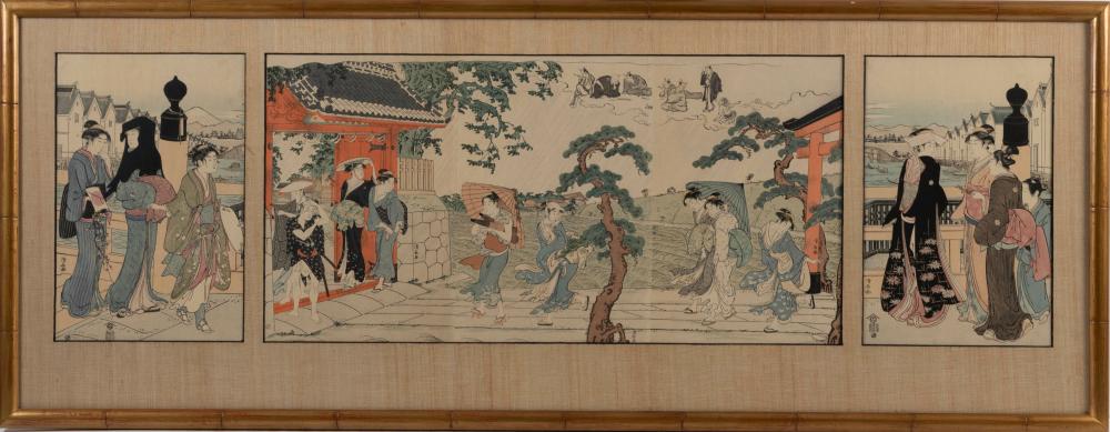 TORII KIYONAGA DIPTYCH AND TRIPTYCH