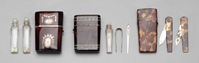 Tortoise etui , lancet, perfume: