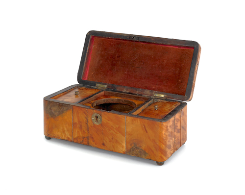 Tortoise shell tea caddy early 19th