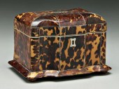 Tortoise tea caddy, fluted fro