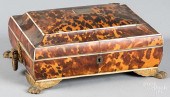 TORTOISESHELL SEWING BOX, 19TH