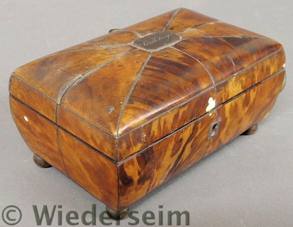 Tortoiseshell sewing box early 19th