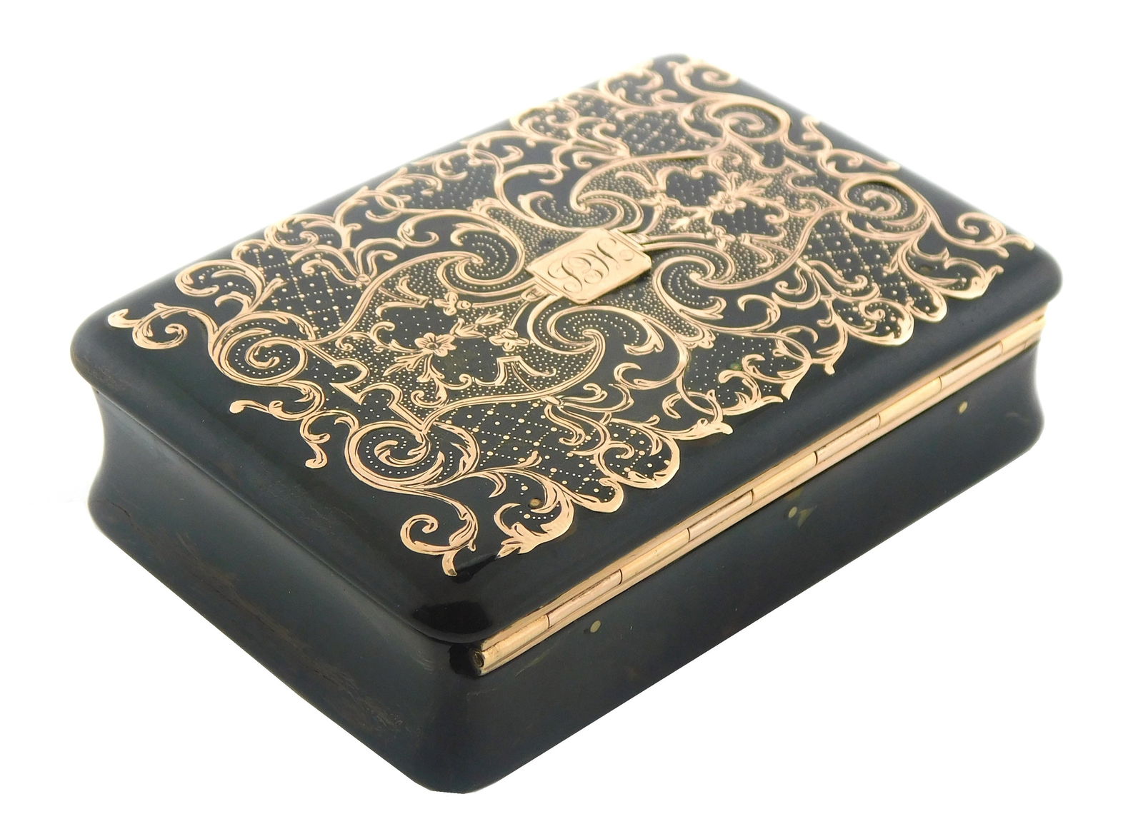 TORTOISESHELL SNUFF BOX WITH