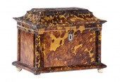 TORTOISESHELL TEA CADDY 19th c