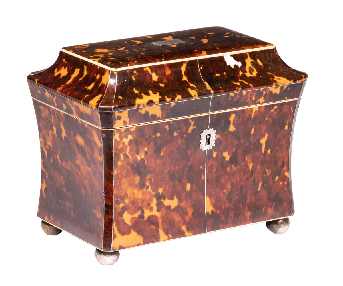 TORTOISESHELL TEA CADDY Regency Era