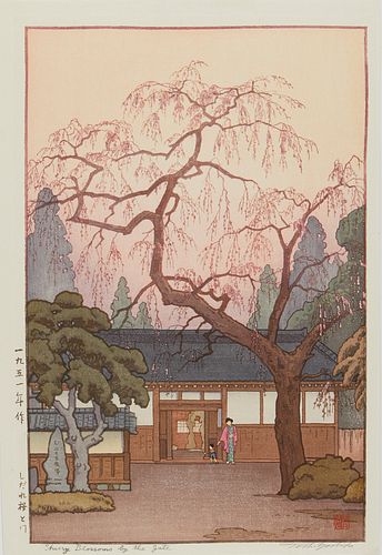 TOSHI YOSHIDA "CHERRY BLOSSOMS BY