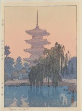 TOSHI YOSHIDA "PAGODA IN KYOTO