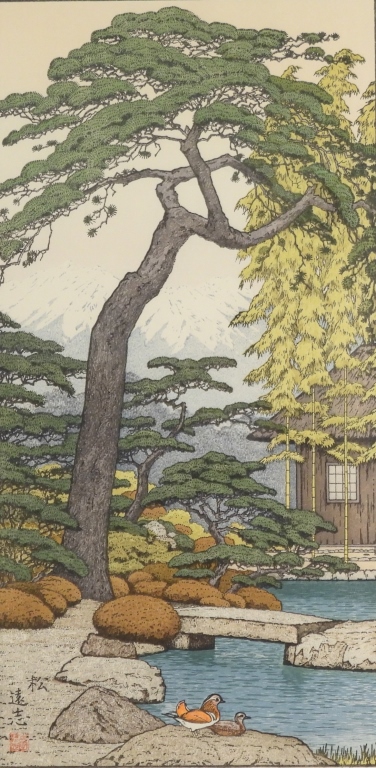 TOSHI YOSHIDA PINE TREE WOODBLOCK