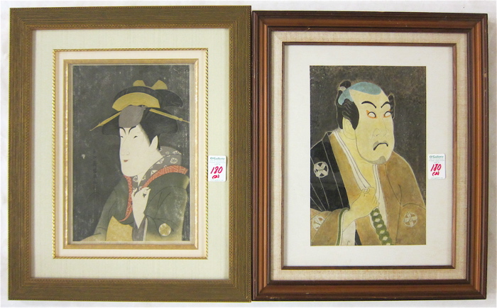 TOSHUSAI SHARAKU TWO JAPANESE COLOR