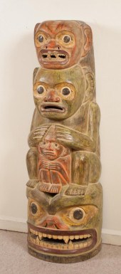 TOTEMIC-CARVED AND PAINTED WOO