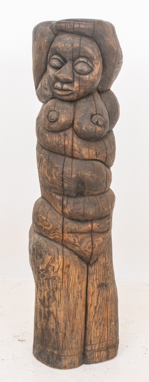 TOTEMIC FEMALE SCULPTURE, 20TH C