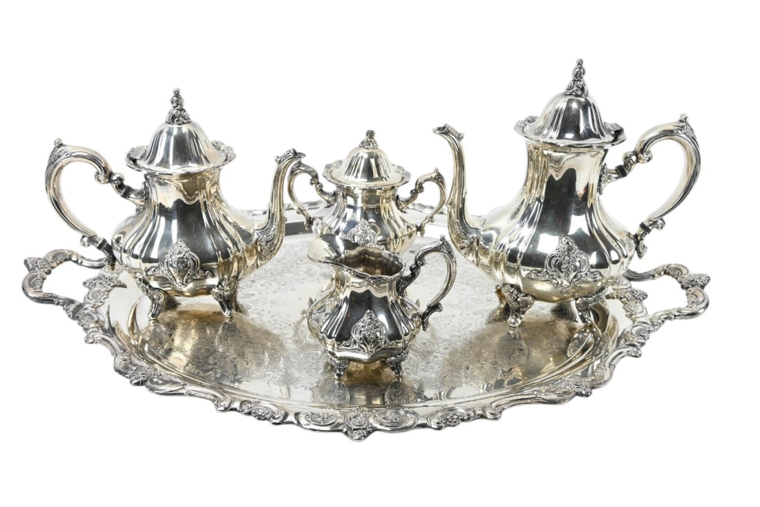 TOWLE SILVER PLATE TEA SET &