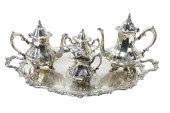 TOWLE SILVER PLATE TEA SET & L
