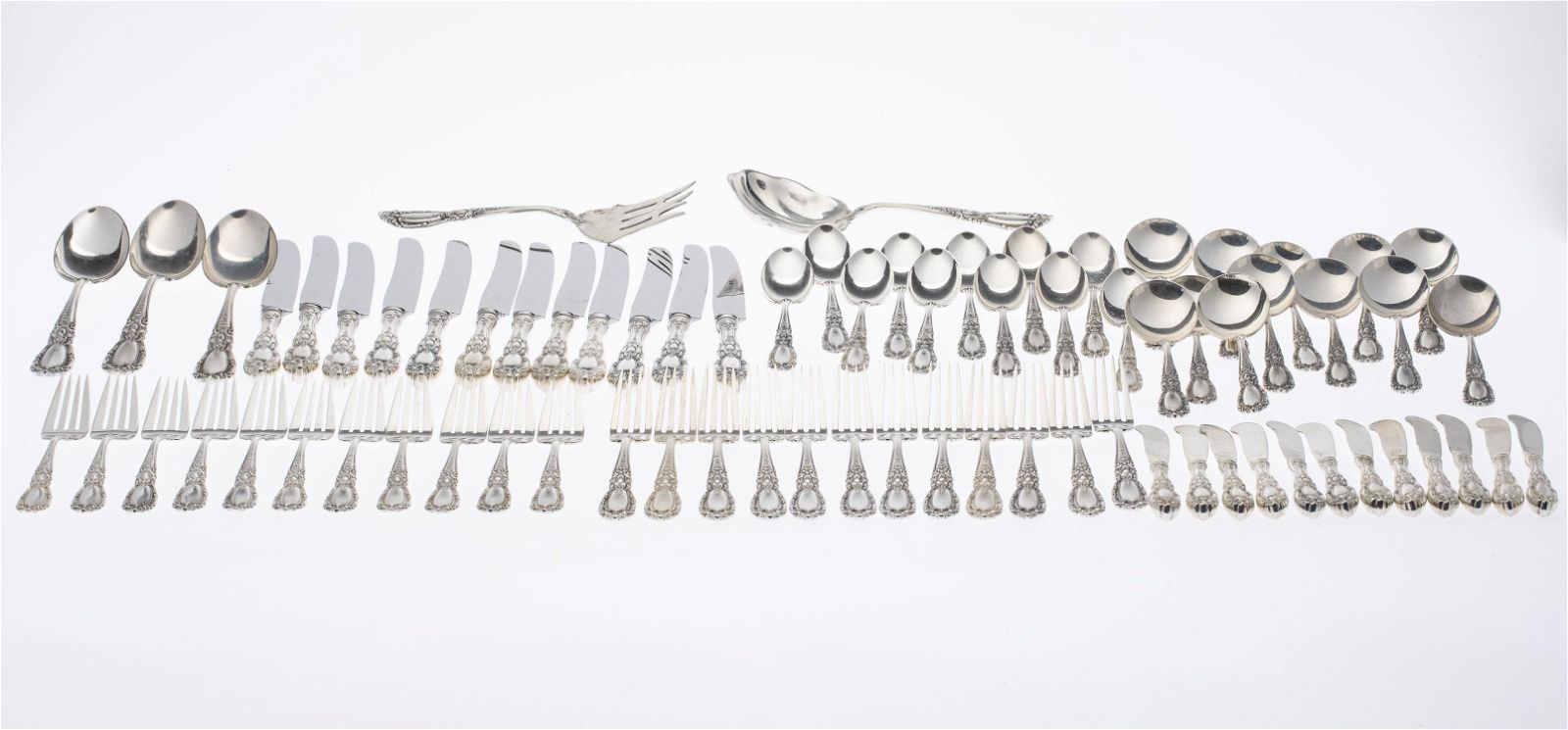 TOWLE STERLING FLATWARE SET, 76