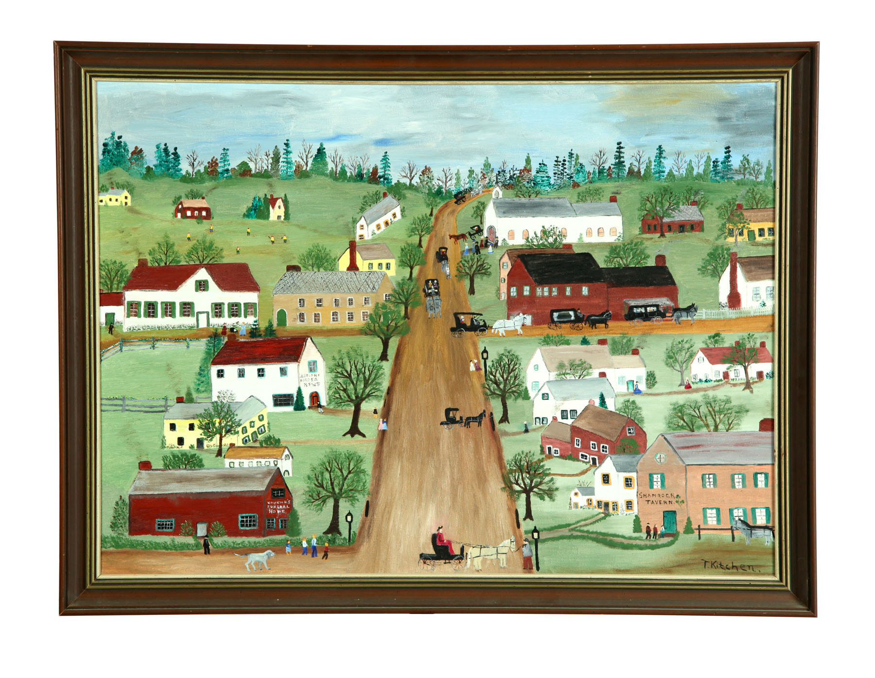 TOWN SCENE WITH FUNERAL