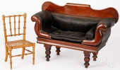 TOY EMPIRE MAHOGANY DOLL SOFA<