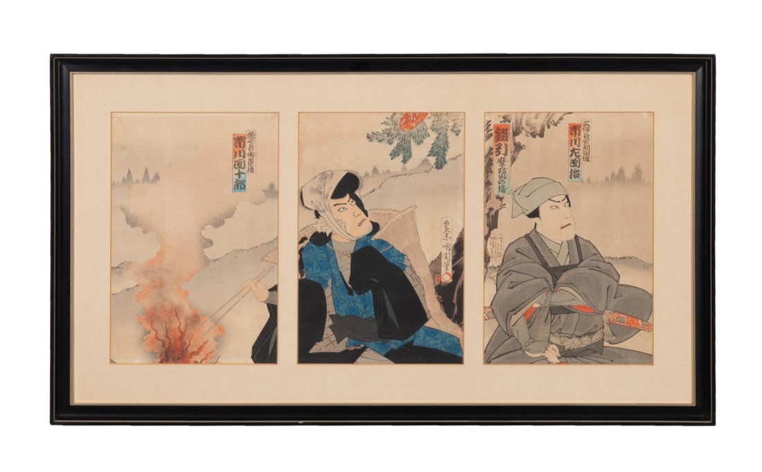 TOYOHARA KUNICHIKA FIGURAL TRIPTYCH