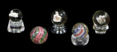 TOYS: FIVE EARLY MARBLES INCLU