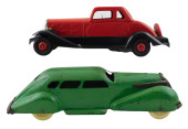 TOYS: TWO PRESSED STEEL SEDAN