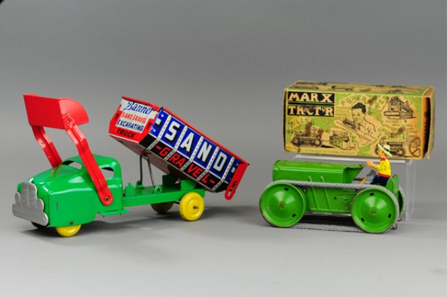 TRACTOR AND SAND GRAVEL TRUCK