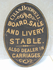 TRADE SIGN "CHAS. BODWELL BOAR