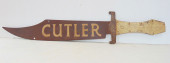 TRADE SIGN, DOUBLE SIDED, "CUT
