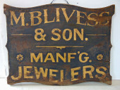TRADE SIGN, DOUBLE SIDED, "M.B