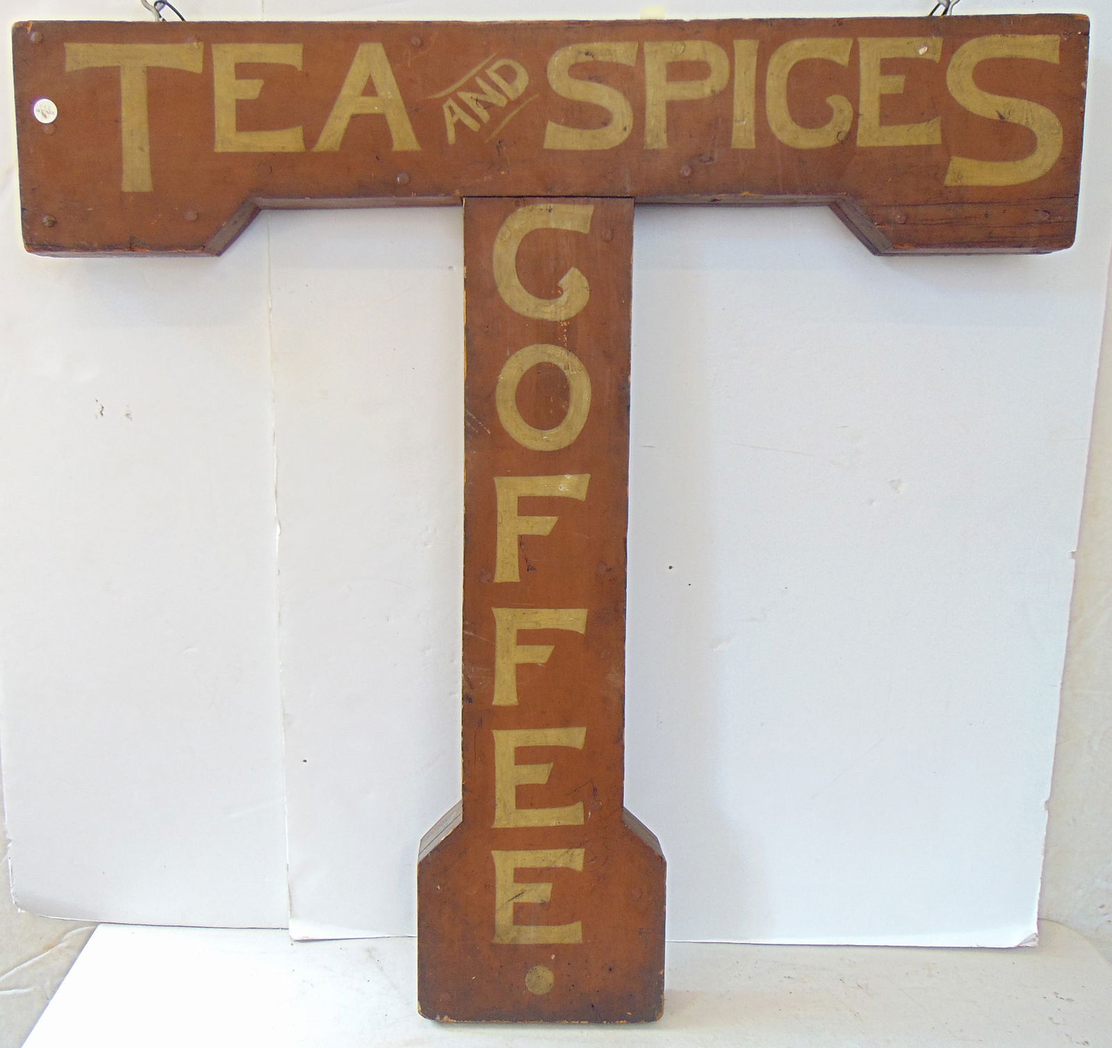 TRADE SIGN, DOUBLE SIDED, "TEA  AND